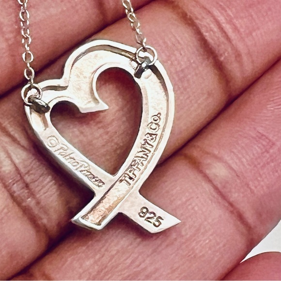 TIFFANY & CO Sterling Silver Heart Necklace 1415 - Picture 4 of 6
